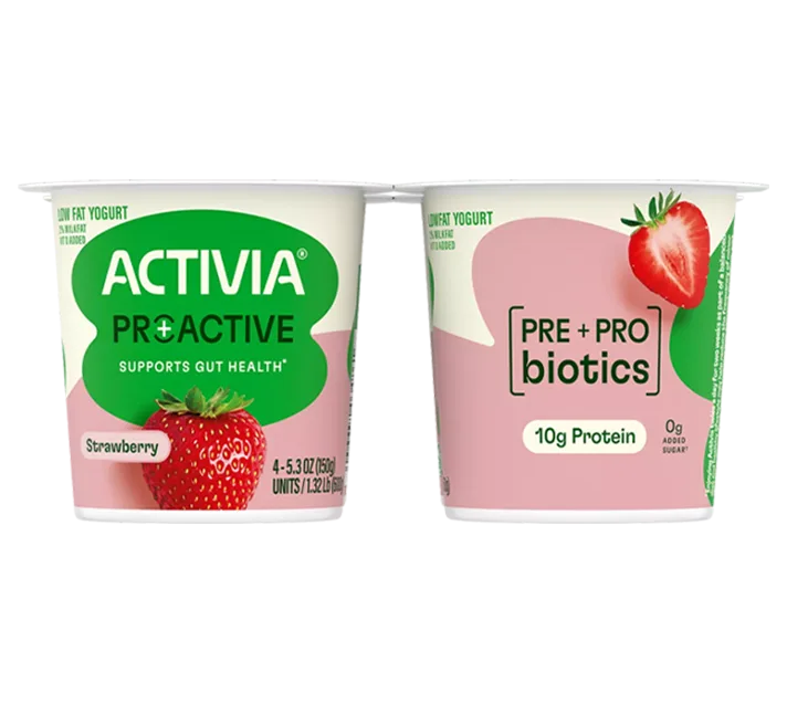 Activia® Proactive Prebiotic Yogurt | Strawberry 5.3oz 4-Count Pack Wholesale