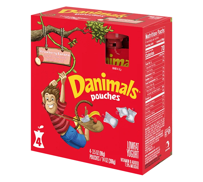Danimals Strawberry Banana Kids Yogurt Pouch