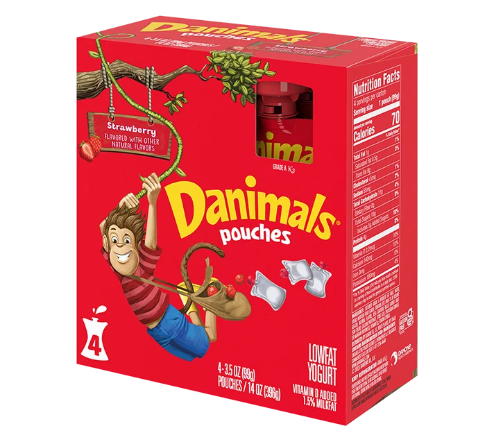 Danimals Strawberry Kids Yogurt Pouch