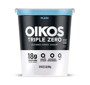 Oikos Triple Zero Greek Yogurt, Plain, 32oz